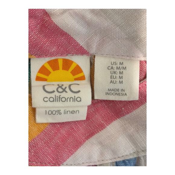 C&C California Dress Womens Medium Multicolor Striped Halter Flare Sundress - Picture 3 of 8